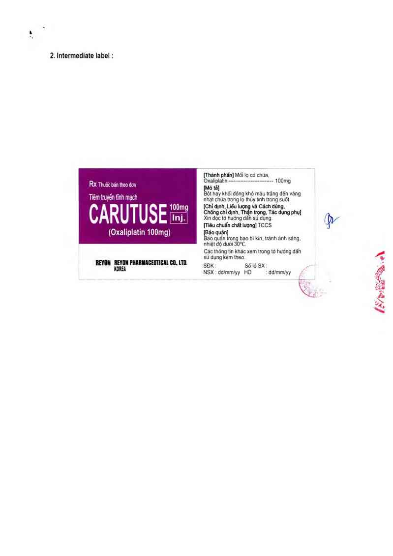 thông tin, cách dùng, giá thuốc Carutuse Inj. 100mg - ảnh 1