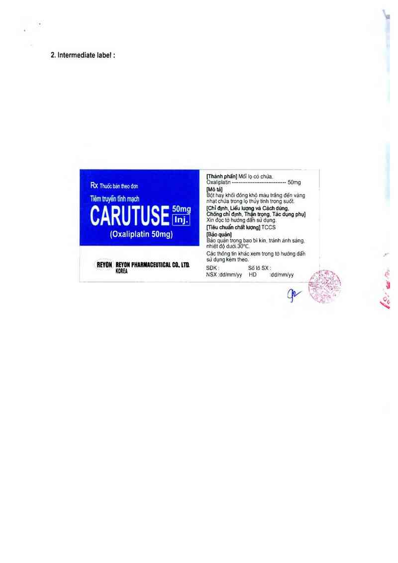 thông tin, cách dùng, giá thuốc Carutuse Inj. 50mg - ảnh 1