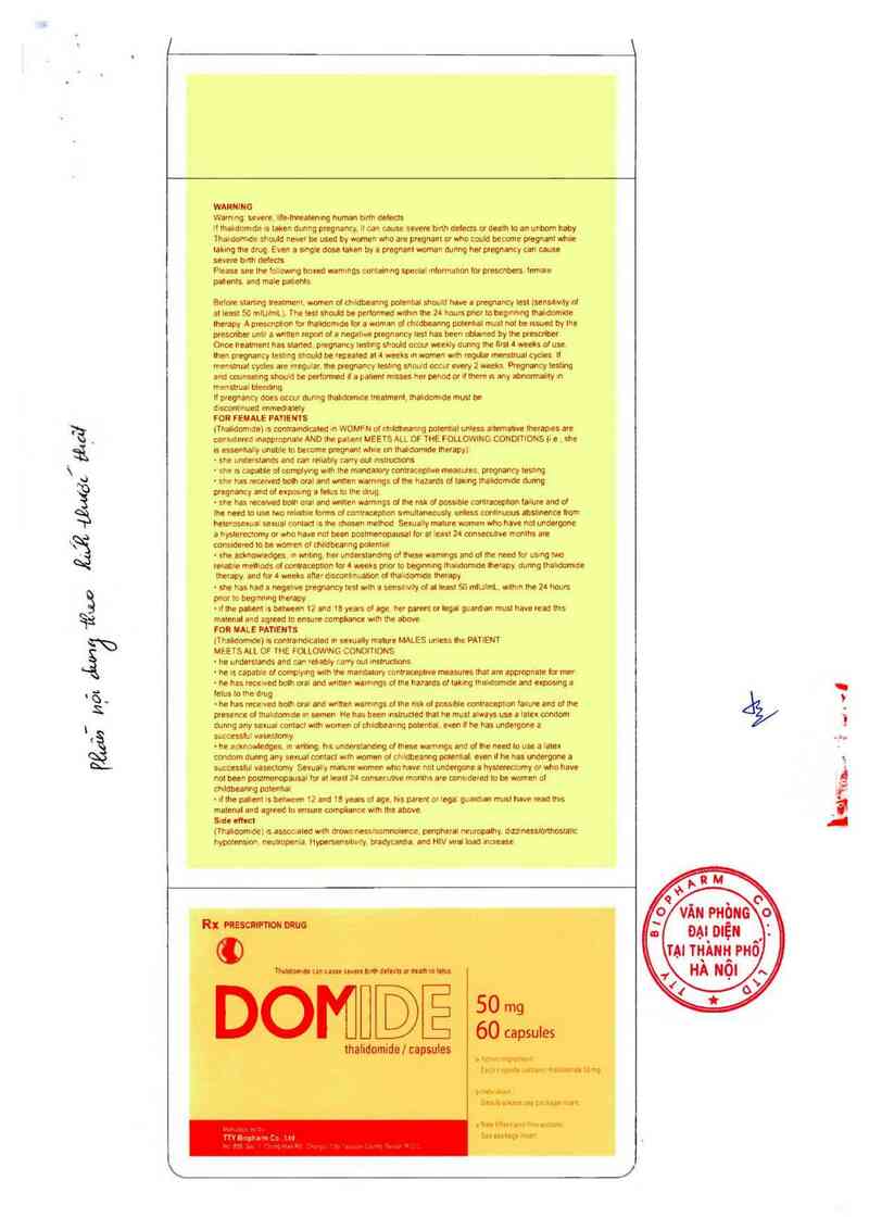 thông tin, cách dùng, giá thuốc Domide Capsules 50mg - ảnh 4