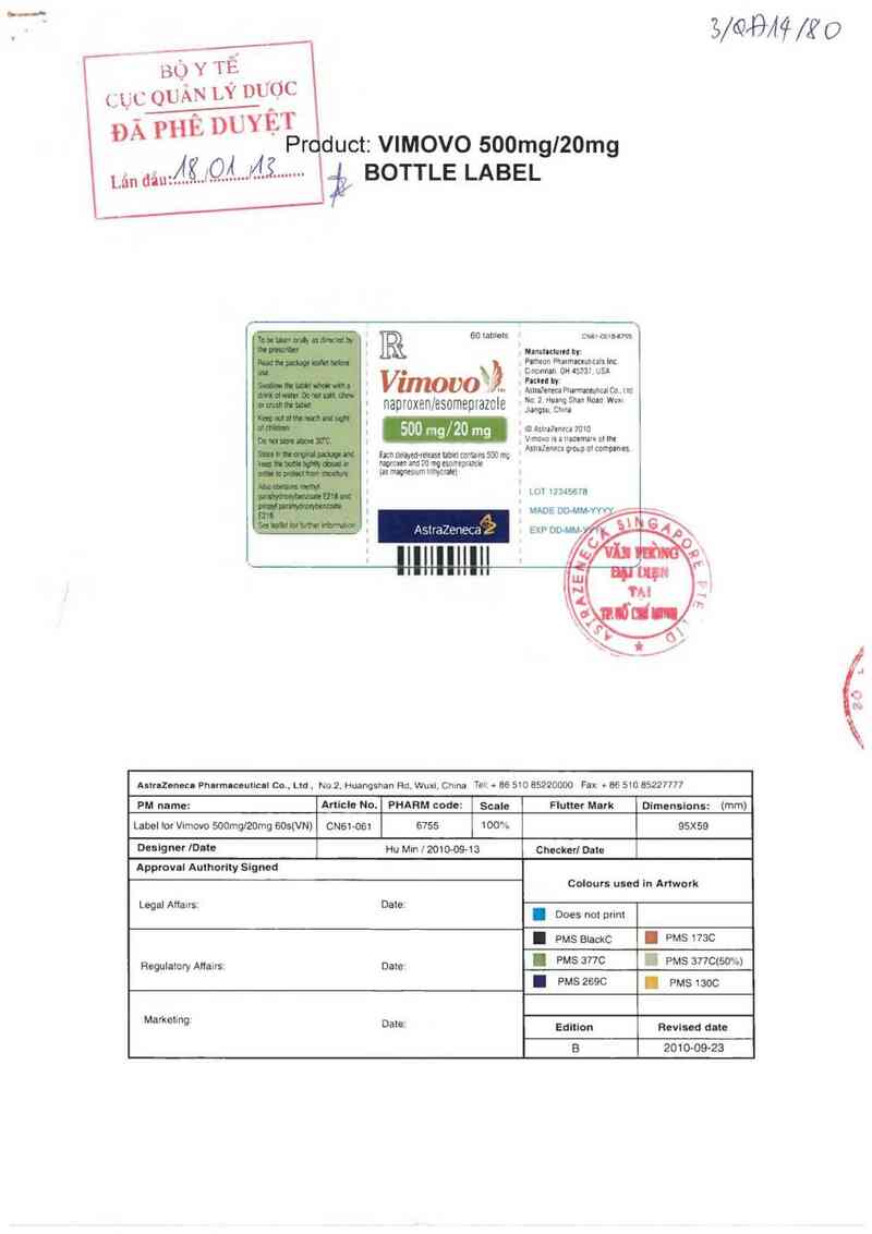 thông tin, cách dùng, giá thuốc Vimovo - ảnh 0