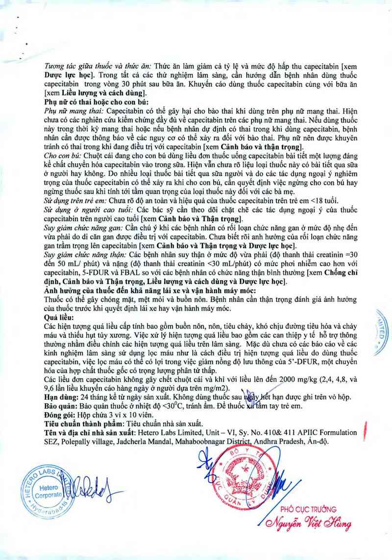 thông tin, cách dùng, giá thuốc Capetero 150 - ảnh 13
