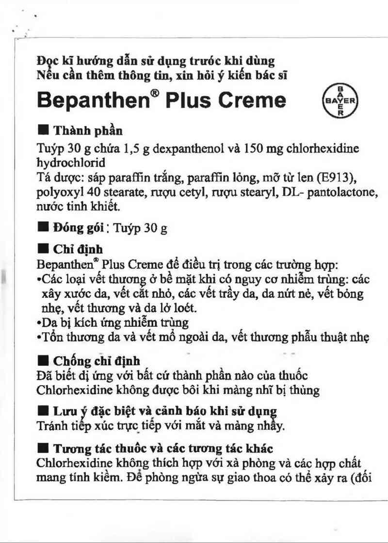 thông tin, cách dùng, giá thuốc Bepanthen Plus Creme - ảnh 2