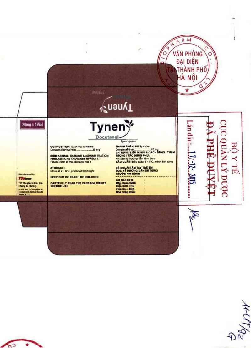 thông tin, cách dùng, giá thuốc Tynen Injection - ảnh 1