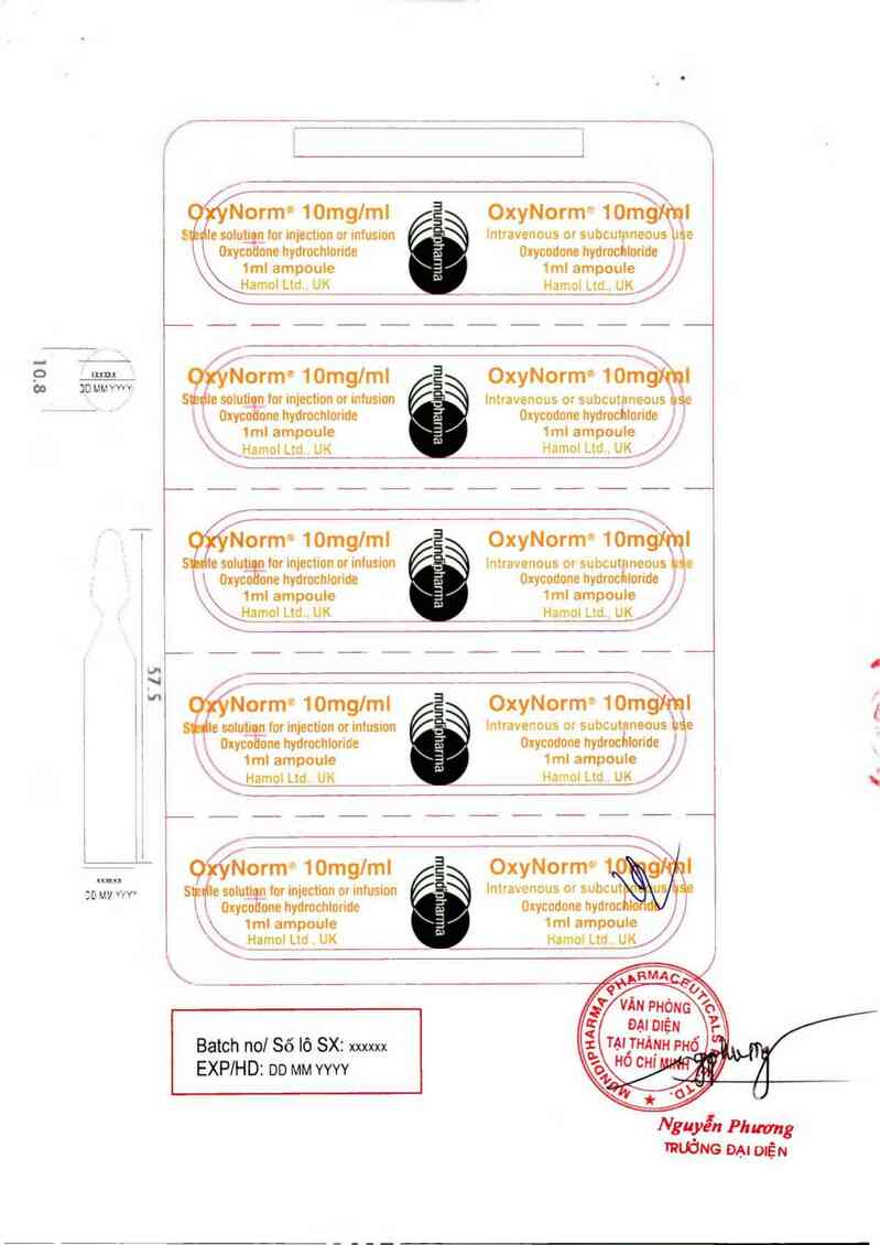 thông tin, cách dùng, giá thuốc Oxynorm 10mg/1ml - ảnh 1
