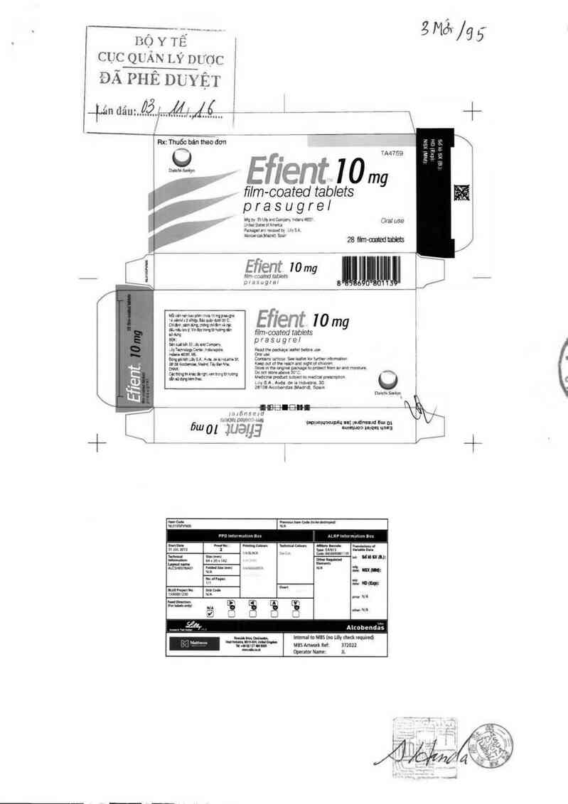 thông tin, cách dùng, giá thuốc Efient Film- coated tablet - ảnh 0