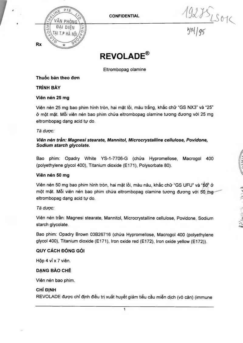 thông tin, cách dùng, giá thuốc Revolade 25mg - ảnh 2