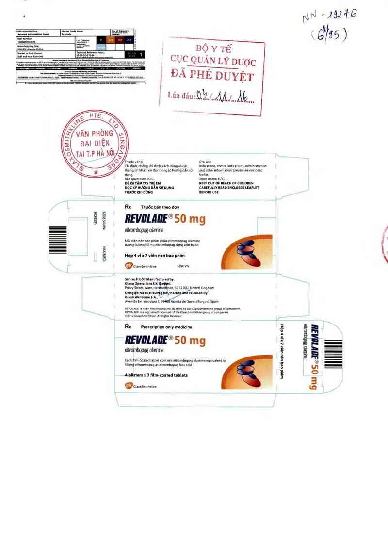 thông tin, cách dùng, giá thuốc Revolade 50mg - ảnh 0