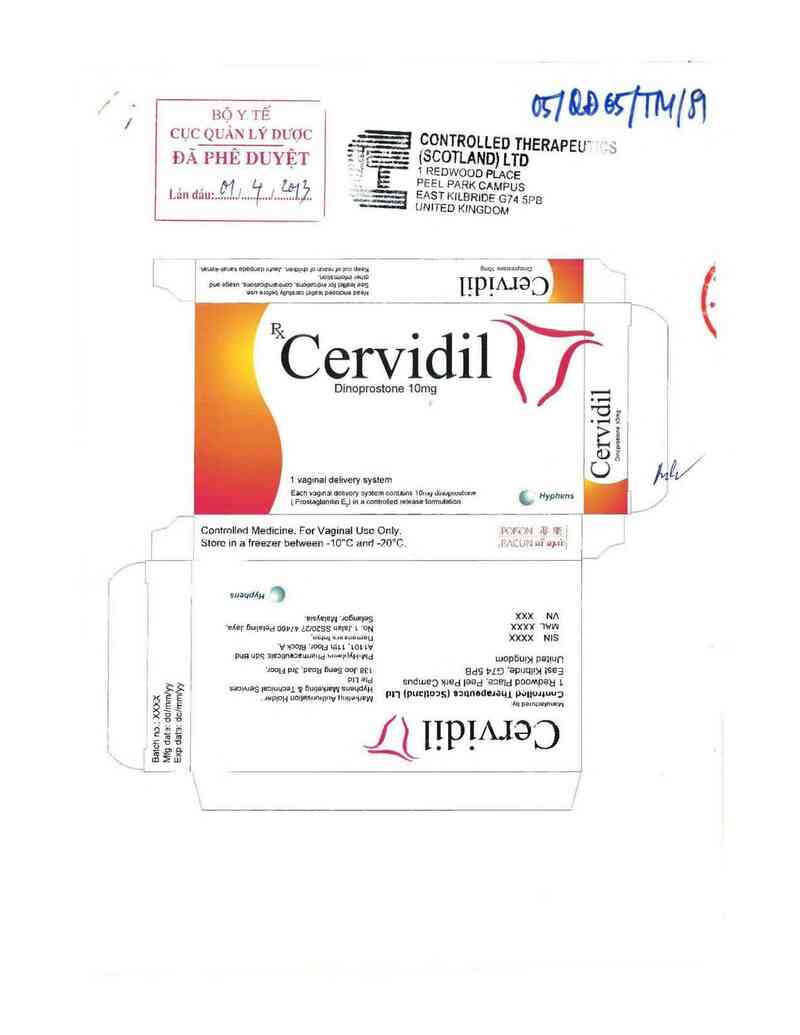 thông tin, cách dùng, giá thuốc Cervidil - ảnh 0