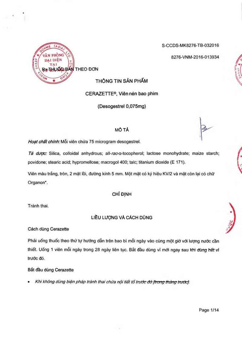thông tin, cách dùng, giá thuốc Cerazette - ảnh 5
