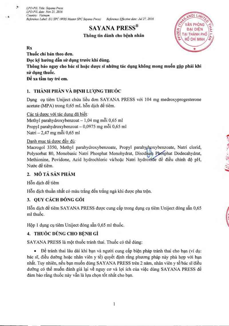 thông tin, cách dùng, giá thuốc Sayana Press - ảnh 2