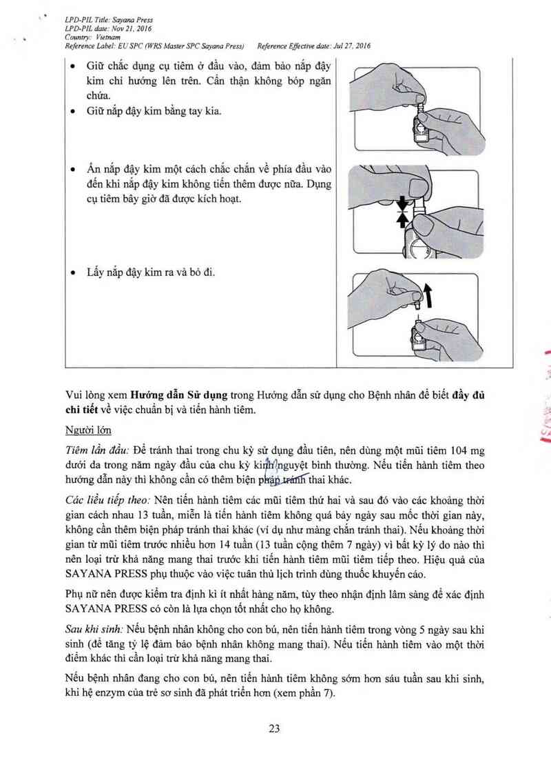 thông tin, cách dùng, giá thuốc Sayana Press - ảnh 24