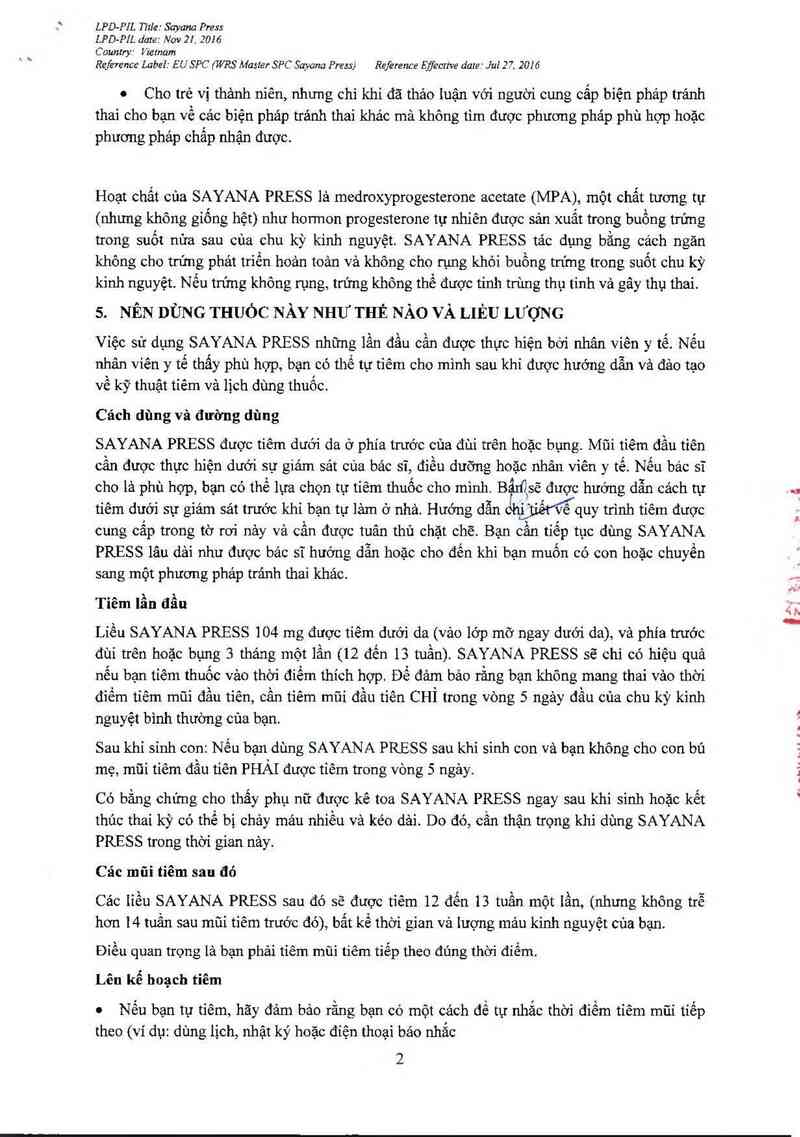 thông tin, cách dùng, giá thuốc Sayana Press - ảnh 3