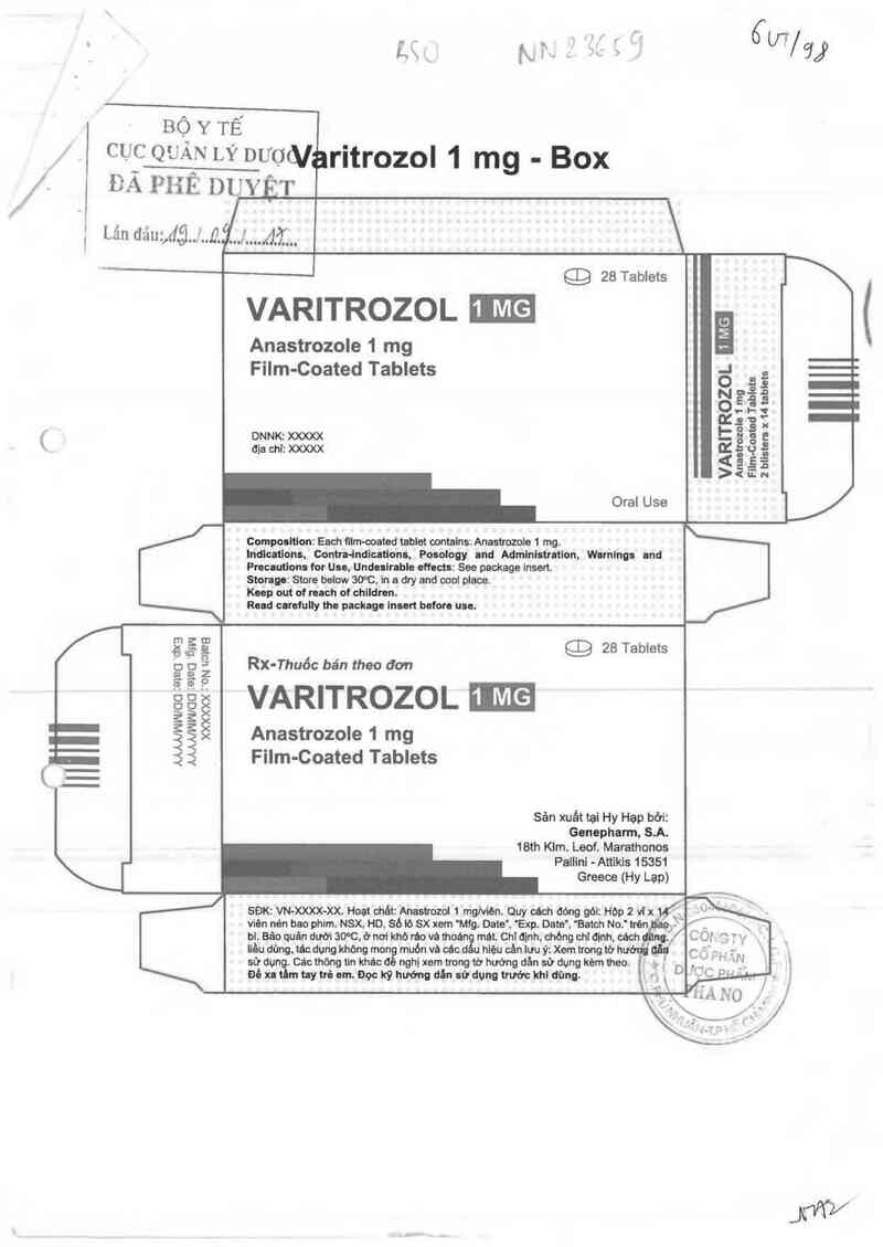 thông tin, cách dùng, giá thuốc Varitrozol 1 MG - ảnh 0
