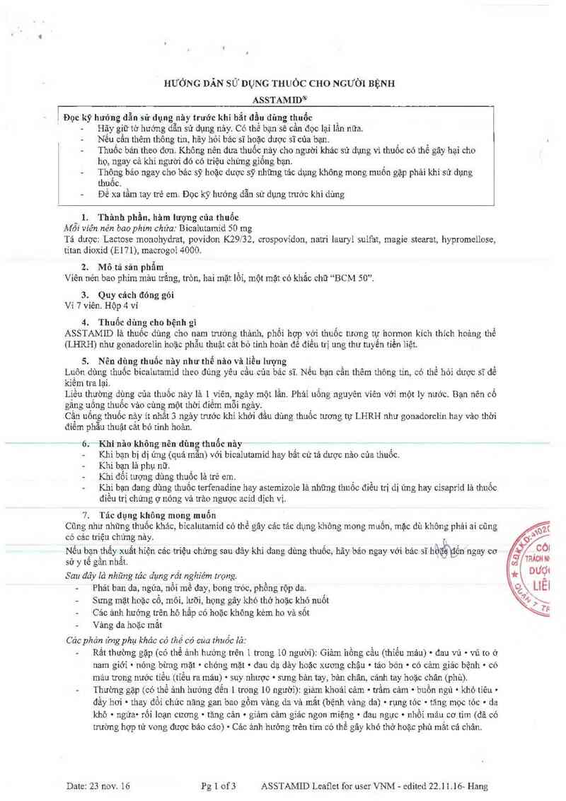 thông tin, cách dùng, giá thuốc Asstamid - ảnh 2