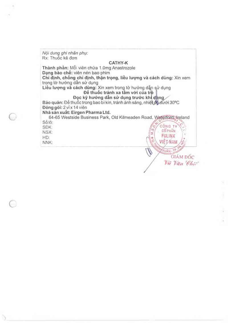 thông tin, cách dùng, giá thuốc Cathy-K - ảnh 2