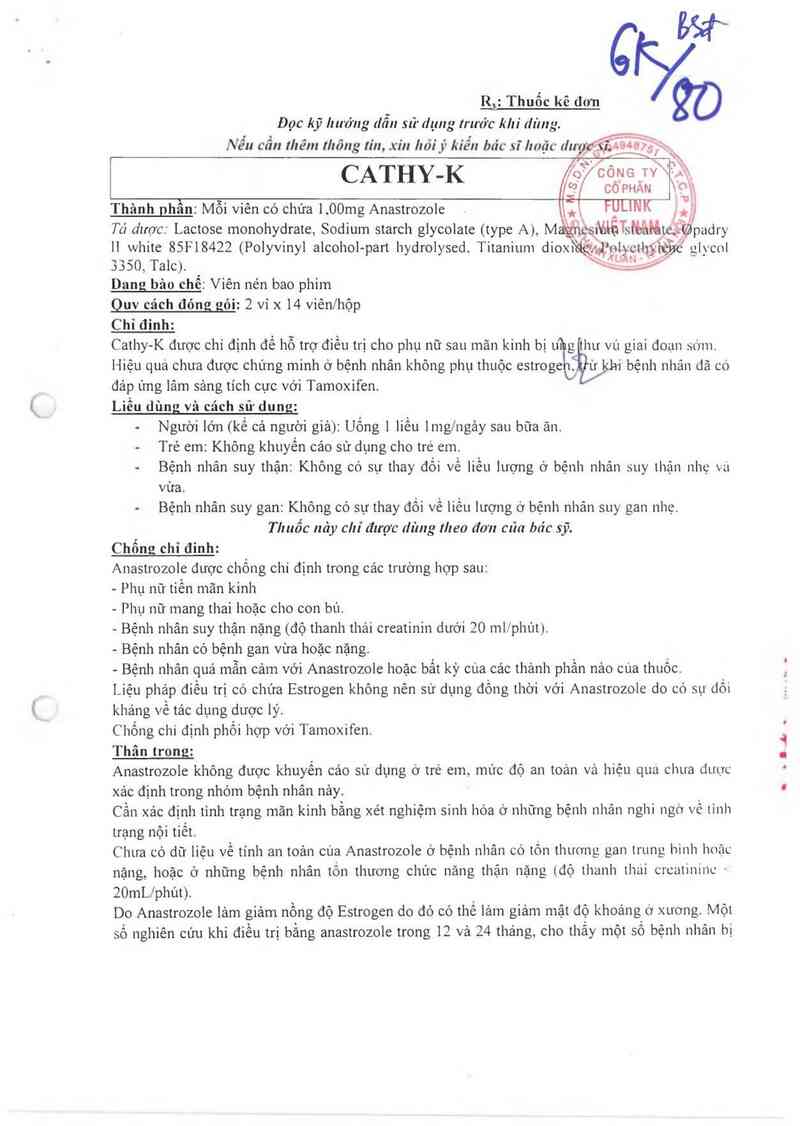thông tin, cách dùng, giá thuốc Cathy-K - ảnh 3