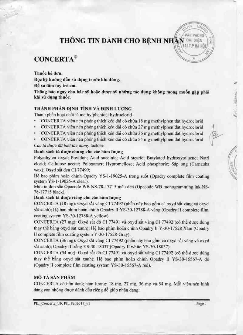 thông tin, cách dùng, giá thuốc Concerta - ảnh 1